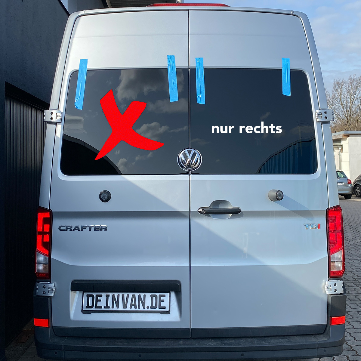 Hecktürscheibe rechts für Volkswagen Crafter ab 2017 -L1-L4-