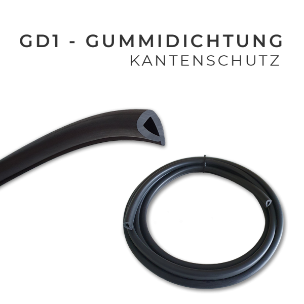 GD1 - Gummidichtung, Kantenschutz für Seitenscheibe 4 Meter